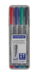 WATER SOLUBLE MARKERS: 4 COLOR PACK